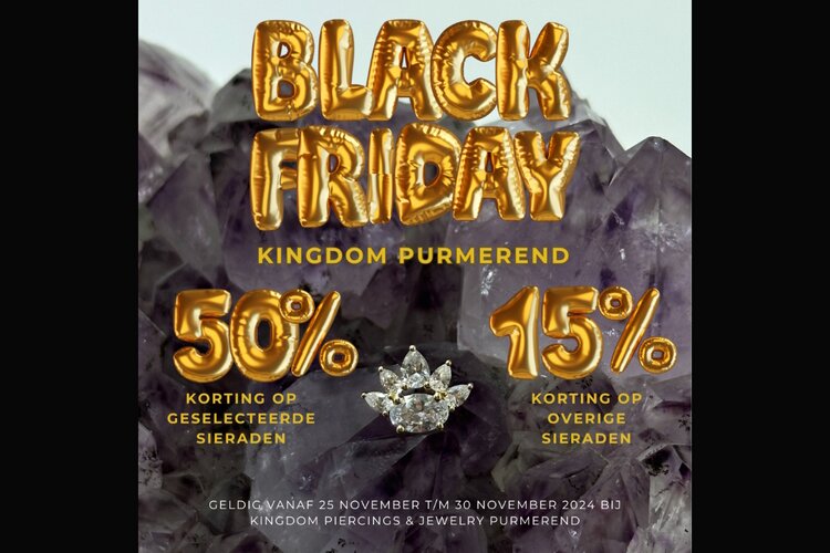 Black Friday: Flinke kortingen bij Kingdom Piercings & Jewelry