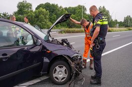 Ravage op A7 na auto in vangrail