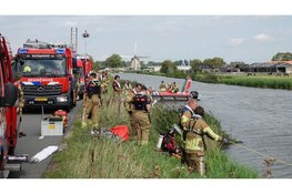 Zeer grote zoekactie langs dijk in Heerhugowaard; boot en helikopter ingezet