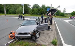 Auto knalt tegen stoplicht op N247, bestuurder mee naar politiebureau